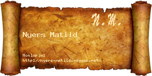 Nyers Matild névjegykártya